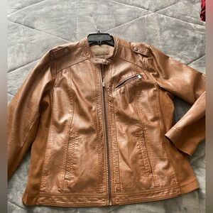 Maurices Woman’s Tan Faux Leather Jacket